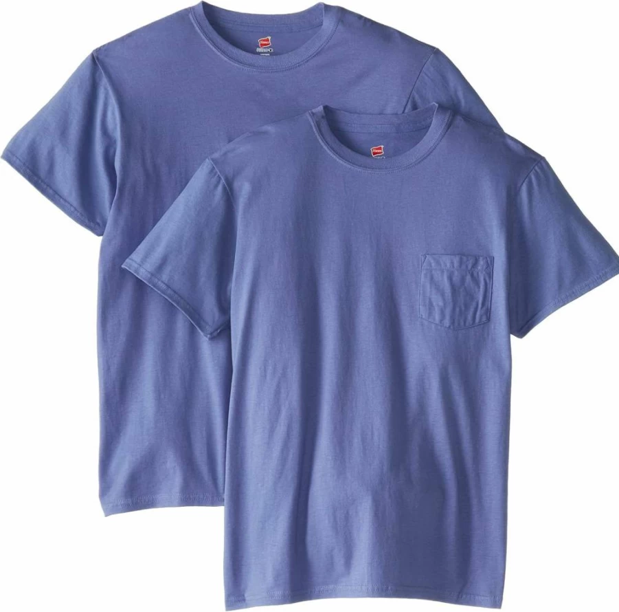 Hanes Men's Soft Nano Cotton Pocket T-Shirt 2-Pack - Comfortable Premium Tees for Casual Wear