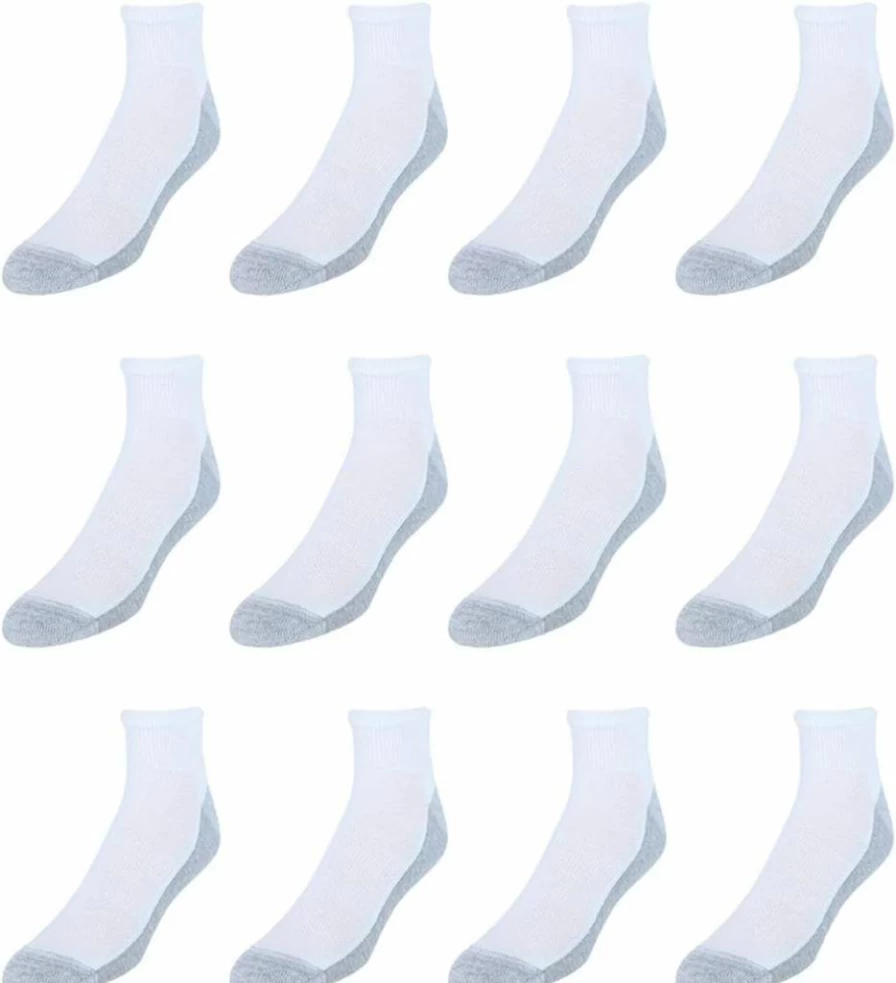 Hanes Men's X-Temp Cooling Ankle Socks 12-Pack - Breathable Cushioned Athletic Socks for Everyday Comfort