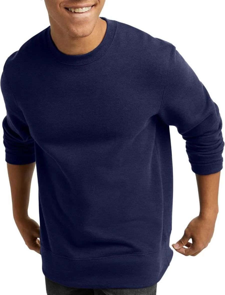 Hanes Men's Midweight Fleece Crewneck Pullover Sweatshirt - Comfortable Casual Original Style