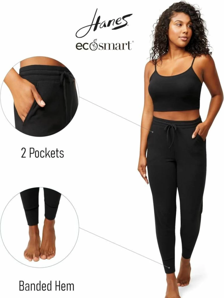 Hanes Women's EcoSmart Fleece Jogger Sweatpants - Comfortable Casual Lounge Pants