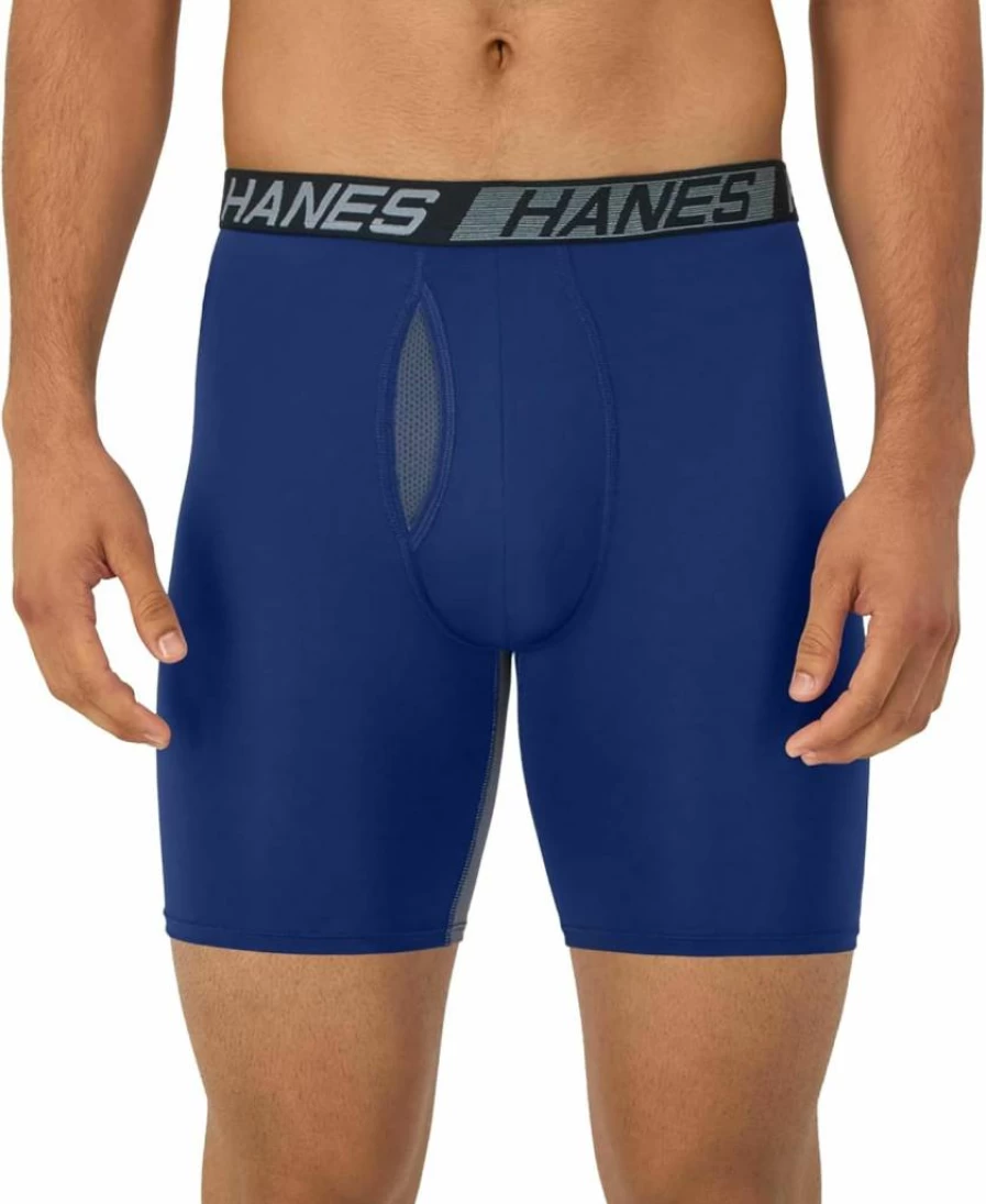 Hanes Men's X-Temp Cooling Boxer Briefs 3-Pack - Moisture-Wicking, Total Support Pouch, Regular & Long-Leg Underwear