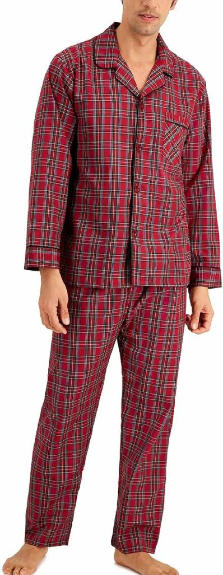Hanes Men's ComfortSoft Long Sleeve Pajama Set - Soft Cotton Sleepwear for Men