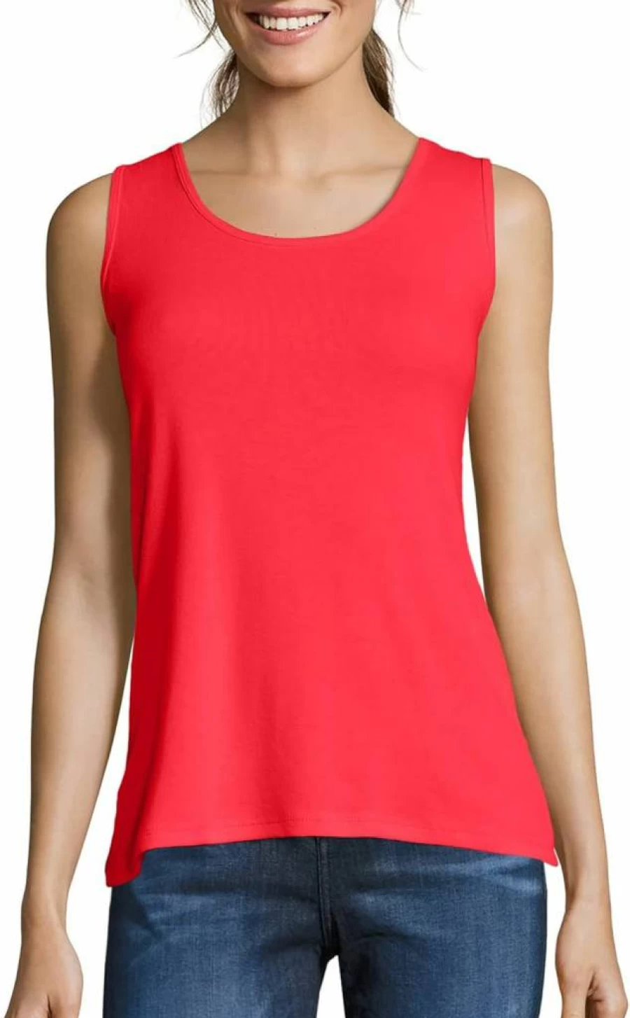 Hanes Women's Mini-Ribbed Cotton Sleeveless Tank Tops - Soft Breathable Casual T-Shirts